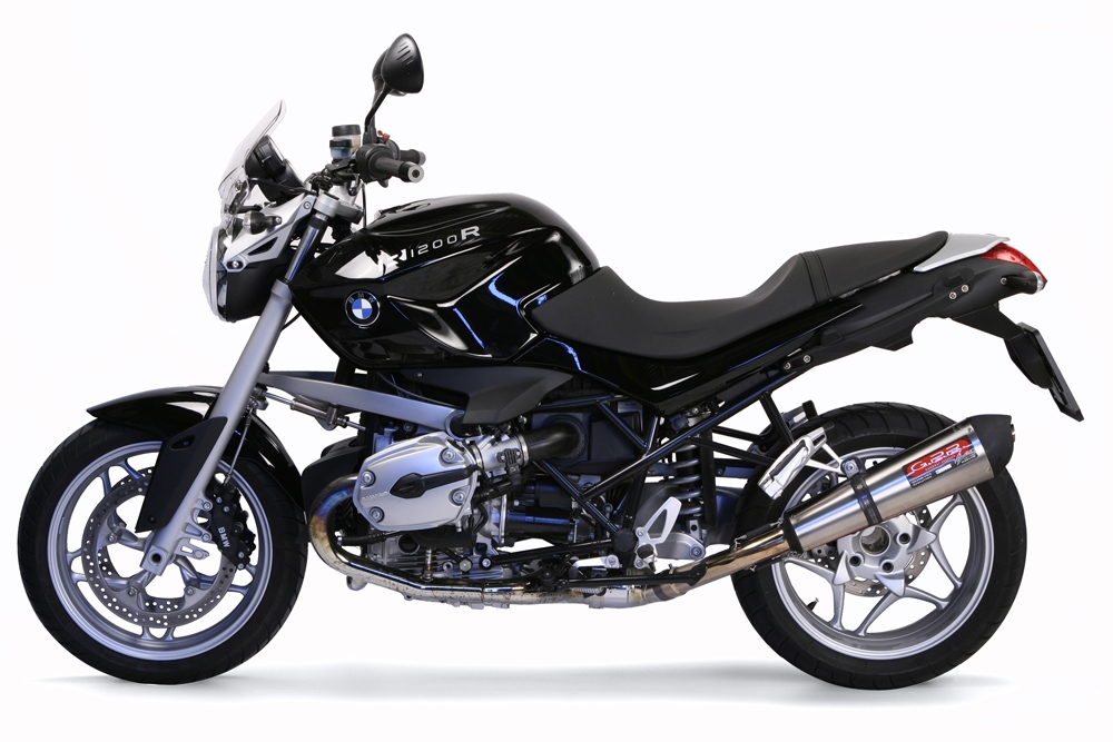 Scarico GPR compatibile con  Bmw R 1200 R 2011-2014, New Grand Prix Evo Titanium, Scarico omologato, silenziatore con db killer estraibile e raccordo specifico