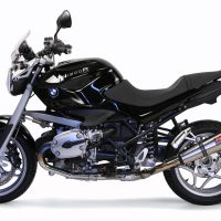 Scarico compatibile con Bmw R 1200 R 2011-2014, Gpe Ann. titanium, Scarico omologato, silenziatore con db killer estraibile e raccordo specifico