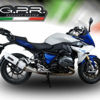 Scarico compatibile con Bmw R 1200 Rs Lc 2015-2016, Albus Ceramic, Scarico omologato, silenziatore con db killer estraibile e raccordo specifico