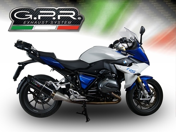 Scarico compatibile con Bmw R 1200 Rs Lc 2015-2016, Furore Nero, Scarico omologato, silenziatore con db killer estraibile e raccordo specifico