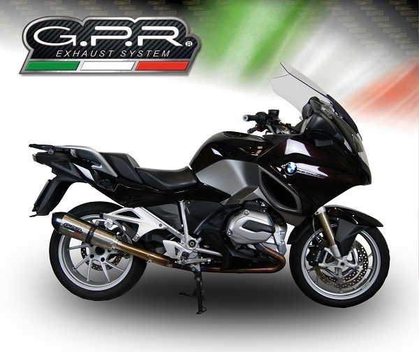 Scarico GPR compatibile con  Bmw R 1200 Rt Lc  2014-2016, New Grand Prix Evo Titanium, Scarico omologato, silenziatore con db killer estraibile e raccordo specifico