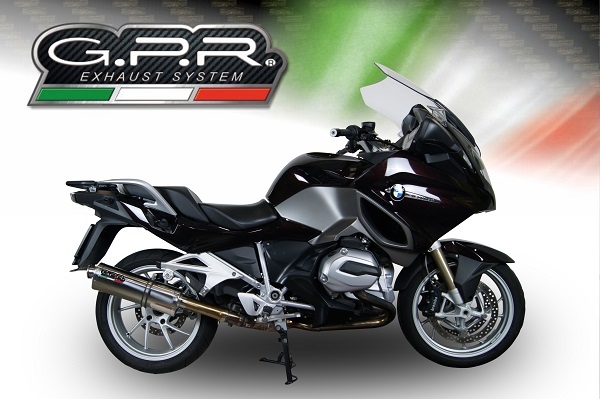 Scarico compatibile con Bmw R 1200 Rt Lc 2014-2016, Trioval, Scarico omologato, silenziatore con db killer estraibile e raccordo specifico