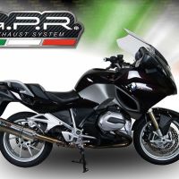 Scarico compatibile con Bmw R 1200 Rt Lc 2014-2016, Trioval, Scarico omologato, silenziatore con db killer estraibile e raccordo specifico