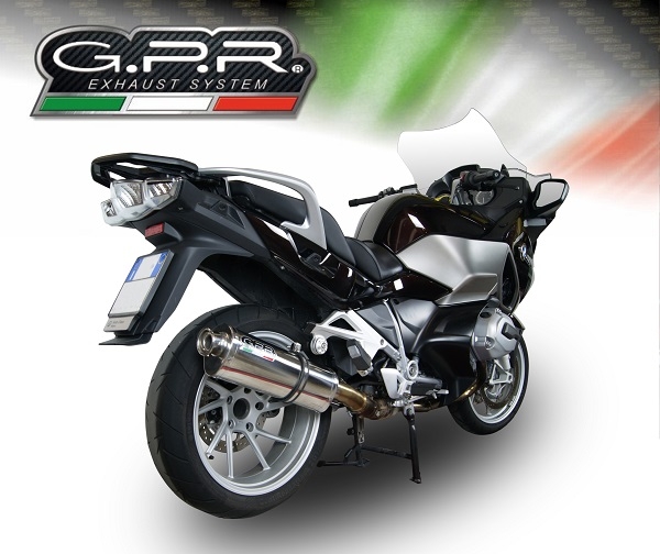 Scarico compatibile con Bmw R 1200 Rt Lc 2014-2016, Trioval, Scarico omologato, silenziatore con db killer estraibile e raccordo specifico