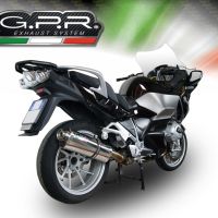 Scarico compatibile con Bmw R 1200 Rt Lc 2014-2016, Trioval, Scarico omologato, silenziatore con db killer estraibile e raccordo specifico