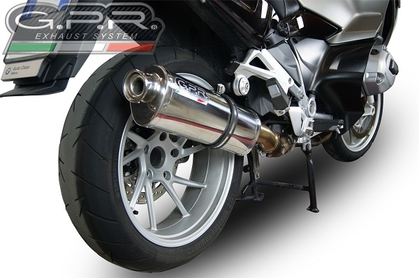 Scarico compatibile con Bmw R 1200 Rt Lc 2014-2016, Trioval, Scarico omologato, silenziatore con db killer estraibile e raccordo specifico