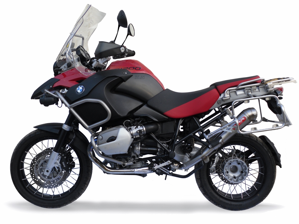 Exhaust system compatible with Bmw R 1200 Gs - Adventure 2010-2012, Powercone Evo, Homologated legal slip-on exhaust including removable db killer and link pipe 