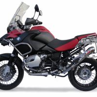 Exhaust system compatible with Bmw R 1200 Gs - Adventure 2013-2013, Powercone Evo, Homologated legal slip-on exhaust including removable db killer and link pipe 