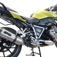 Scarico compatibile con Bmw R 1250 R - Rs 2021-2024, Dual Inox, Scarico omologato, silenziatore con db killer estraibile e raccordo specifico