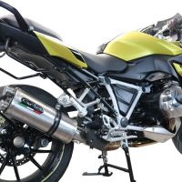 Scarico compatibile con Bmw R 1250 R - Rs 2021-2024, Dual Inox, Scarico omologato, silenziatore con db killer estraibile e raccordo specifico