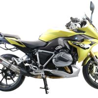 Scarico compatibile con Bmw R 1250 R - Rs 2021-2024, M3 Titanium Natural, Scarico omologato, silenziatore con db killer estraibile e raccordo specifico