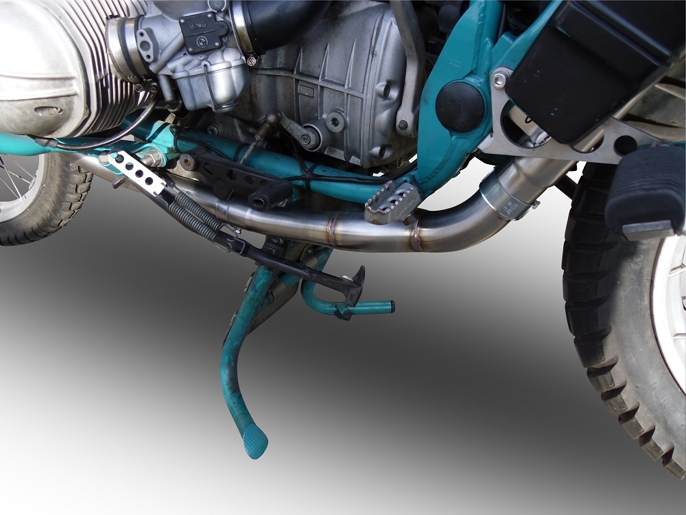 Scarico compatibile con Bmw R 100 Gs 1987-1996, Decatalizzatore, Collettore decatalizzore, applicazione racing