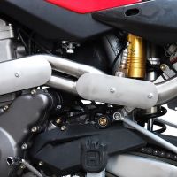 Exhaust system compatible with Husqvarna TE 410 E 2005-2006, Gpe Ann. Poppy, Homologated legal mid-full system exhaust including removable db killer 