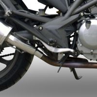 Scarico compatibile con Cagiva Raptor 650 2001-2005, Trioval, Coppia di terminali di scarico omologati, forniti con db killer removibili e raccordi specifici