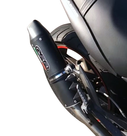 Exhaust compatible with Cagiva X-Raptor 1000 2002-2002, Furore Nero, Dual Homologated legal slip-on exhaust including removable db killers and link pipes 