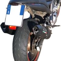 Exhaust compatible with Cagiva X-Raptor 1000 2002-2002, Furore Nero, Dual Homologated legal slip-on exhaust including removable db killers and link pipes 