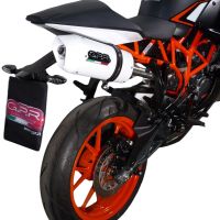 Scarico compatibile con Ktm Duke 125 2011-2016, Albus Ceramic, Terminale di scarico omologato, fornito con db killer estraibile, catalizzatore e raccordo specifico