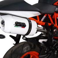 Scarico compatibile con Ktm Duke 200 2012-2016, Albus Ceramic, Scarico omologato, silenziatore con db killer estraibile e raccordo specifico