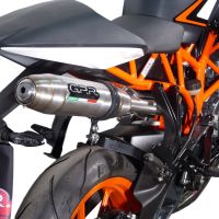 Scarico compatibile con Ktm Rc 125 2014-2016, Deeptone Inox, Scarico omologato, silenziatore con db killer estraibile e raccordo specifico