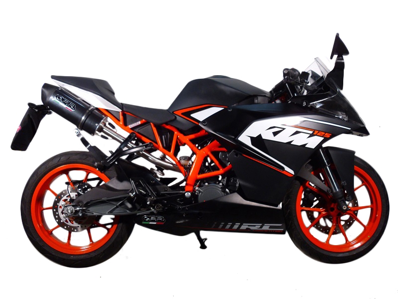 Scarico compatibile con Ktm Rc 200 2014-2021, Deeptone Inox, Scarico omologato, silenziatore con db killer estraibile e raccordo specifico