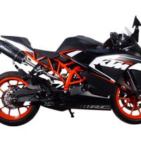 Scarico compatibile con Ktm Rc 200 2014-2021, Deeptone Inox, Scarico omologato, silenziatore con db killer estraibile e raccordo specifico