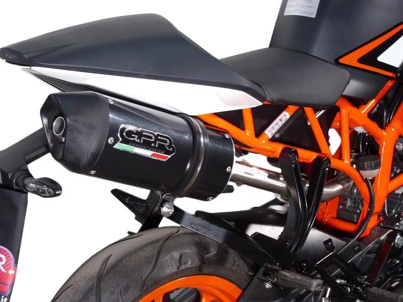 Scarico compatibile con Ktm Rc 200 2014-2021, Deeptone Inox, Scarico omologato, silenziatore con db killer estraibile e raccordo specifico