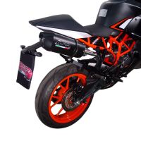 Exhaust compatible with Ktm Rc 125 2014-2016, Furore Nero, Racing slip-on exhaust including link pipe 