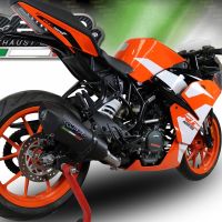 Exhaust system compatible with Ktm Rc 390 2017-2020, GP Evo4 Black Titanium, Homologated legal slip-on exhaust including removable db killer and link pipe 