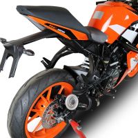Exhaust system compatible with Ktm Rc 125 2017-2020, M3 Black Titanium, Homologated legal slip-on exhaust including removable db killer and link pipe 