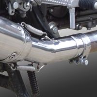 Scarico compatibile con Royal Enfield Continental GT 535 2014-2016, Satinox, Terminale di scarico omologato, fornito con db killer estraibile, catalizzatore e raccordo specifico