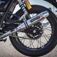 Exhaust system compatible with Royal Enfield Continental 650 2021-2024, Deeptone Inox, Dual Homologated legal slip-on exhaust including removable db killers, link pipes and catalysts 