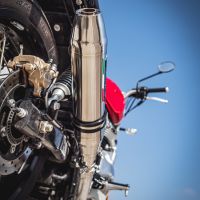 Scarico compatibile con Royal Enfield Interceptor 650 2019-2020, Deeptone Inox, Coppia di terminali di scarico omologati, forniti con db killer removibile, catalizzatori e raccordi specifici