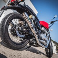 Scarico compatibile con Royal Enfield Interceptor 650 2019-2020, Deeptone Inox, Coppia di terminali di scarico omologati, forniti con db killer removibile, catalizzatori e raccordi specifici