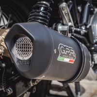 Exhaust system compatible with Royal Enfield Continental 650 2019-2020, Furore Evo4 Nero, Dual Homologated legal slip-on exhaust including removable db killers, link pipes and catalysts 