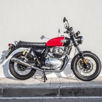 Scarico compatibile con Royal Enfield Continental 650 2019-2020, Powercone Evo, Coppia di terminali di scarico omologati, forniti con db killer removibile, catalizzatori e raccordi specifici