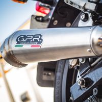 Exhaust system compatible with Royal Enfield Continental 650 2019-2020, Powercone Evo, Dual Homologated legal slip-on exhaust including removable db killers, link pipes and catalysts 