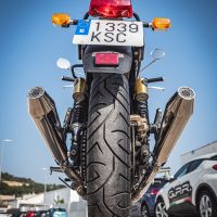 Scarico compatibile con Royal Enfield Continental 650 2021-2024, Ultracone, Coppia di terminali di scarico omologati, forniti con db killer removibile, catalizzatori e raccordi specifici