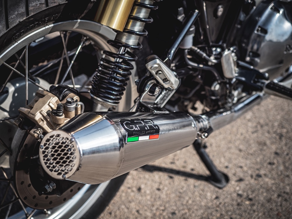 Scarico compatibile con Royal Enfield Continental 650 2021-2024, Ultracone, Coppia di terminali di scarico omologati, forniti con db killer removibile, catalizzatori e raccordi specifici