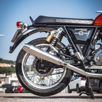 Scarico compatibile con Royal Enfield Continental 650 2021-2024, Ultracone, Coppia di terminali di scarico omologati, forniti con db killer removibile, catalizzatori e raccordi specifici