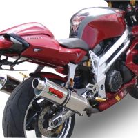 Exhaust system compatible with Aprilia Rsv 1000 R Factory 2006-2010, Trioval, Dual Homologated legal slip-on exhaust including removable db killers and link pipes 