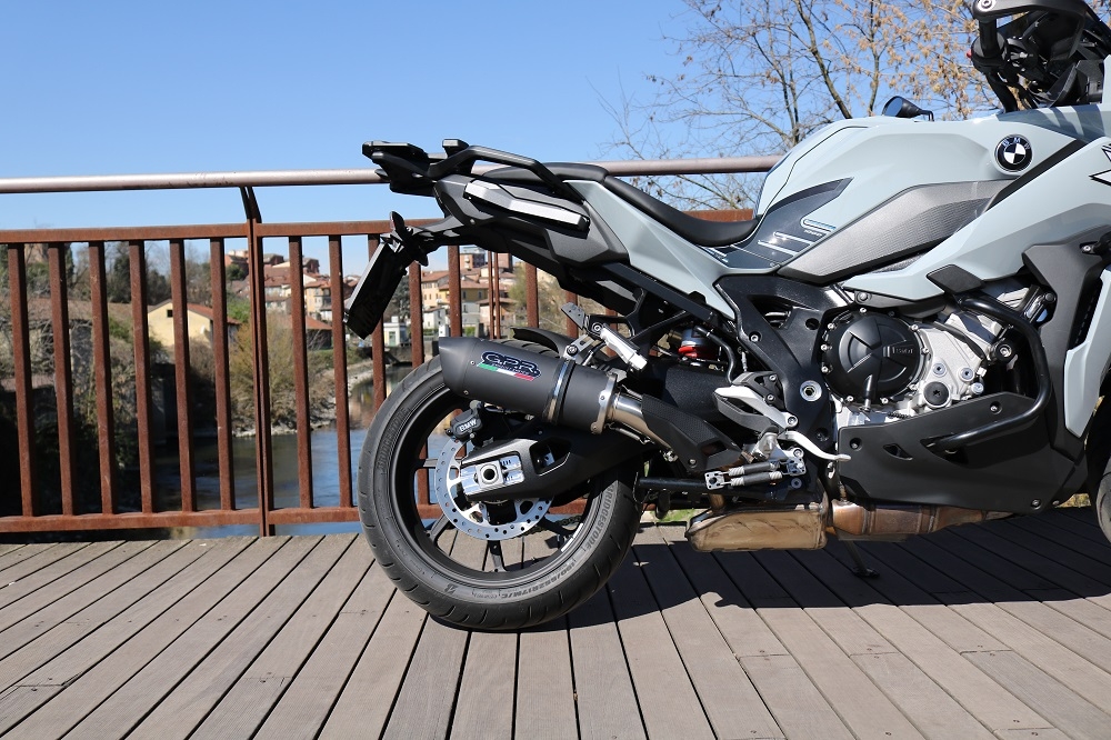 Scarico compatibile con Bmw S 1000 XR -M 2020-2025, Furore Evo4 Nero, Scarico omologato, silenziatore con db killer estraibile e raccordo specifico
