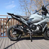 Scarico compatibile con Bmw S 1000 XR - M 2020-2024, M3 Black Titanium, Terminale di scarico racing, con raccordo, senza omologazione