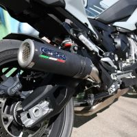 Scarico compatibile con Bmw S 1000 XR - M 2020-2024, M3 Black Titanium, Scarico omologato, silenziatore con db killer estraibile e raccordo specifico