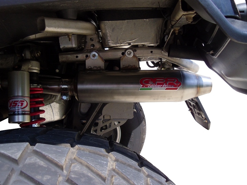 Exhaust system compatible with Can Am Outlander 800 short chassis 2009-2015, Deeptone Atv, Homologated legal slip-on exhaust including removable db killer and link pipe 