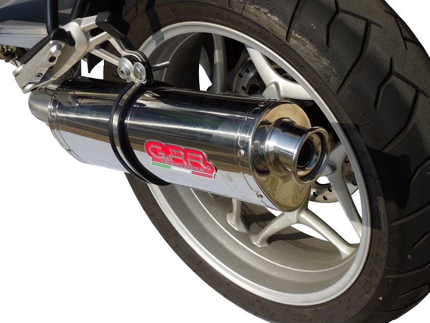 Exhaust system compatible with Bmw R 1200 St - Rt 2003-2008, Trioval, Homologated legal slip-on exhaust including removable db killer and link pipe 