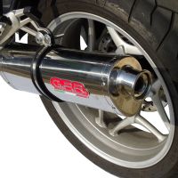 Exhaust system compatible with Bmw R 1200 St - Rt 2003-2008, Trioval, Homologated legal slip-on exhaust including removable db killer and link pipe 