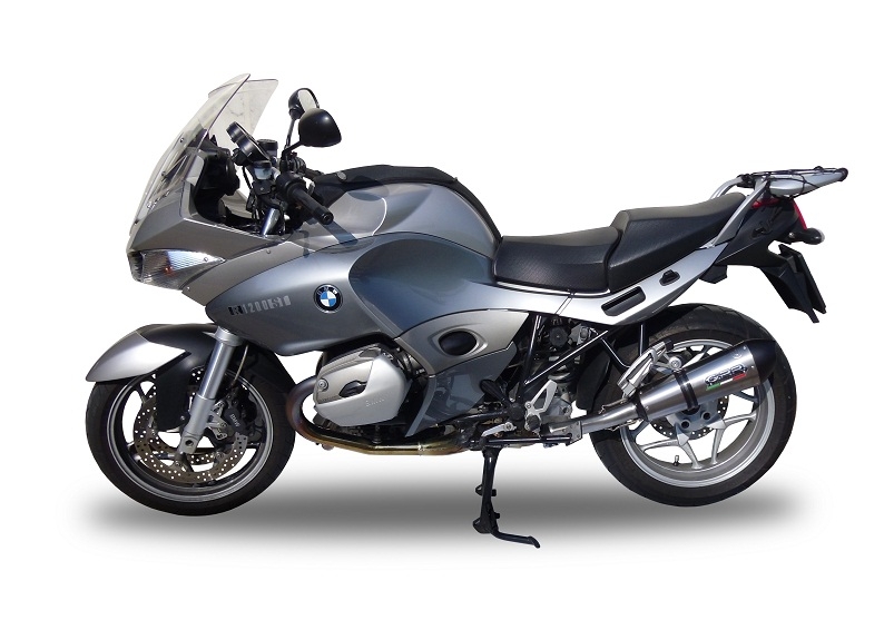 Scarico compatibile con Bmw R 1200 St -Rt 2003-2008, Gpe Ann. titanium, Scarico omologato, silenziatore con db killer estraibile e raccordo specifico