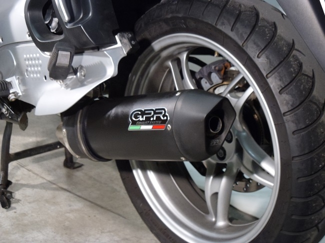 Scarico compatibile con Bmw R 1150 Rt 2000-2006, Furore Nero, Terminale di scarico omologato,fornito con db killer estraibile,catalizzatore e collettore