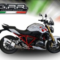 Exhaust system compatible with Bmw R 1200 R 2015 Lc 2015-2016, Albus Ceramic, Homologated legal slip-on exhaust including removable db killer and link pipe 
