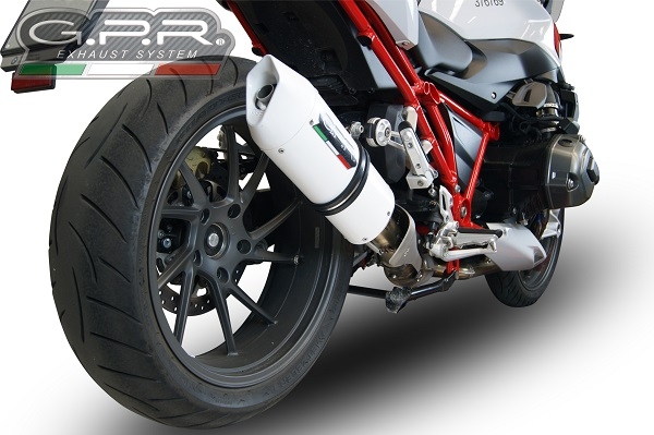 Scarico compatibile con Bmw R 1200 R 2015 Lc 2017-2019, Albus Evo4, Scarico omologato, silenziatore con db killer estraibile e raccordo specifico